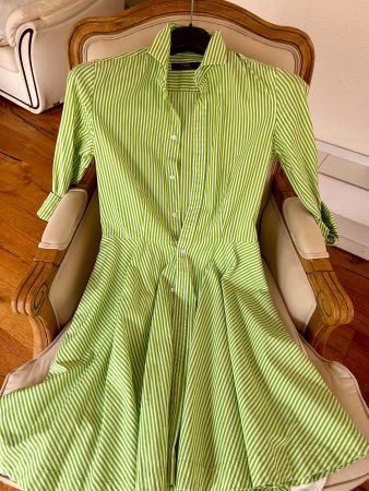 Polo Ralph Lauren Hemdblusenkleid grün-weiss gestreift Gr. 4