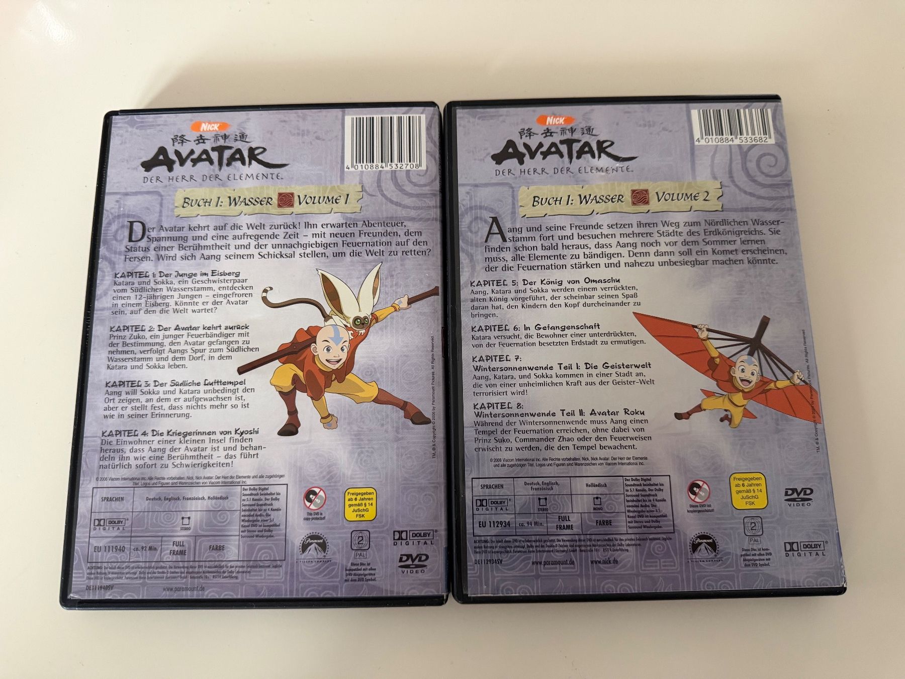 Tutti i DVDs: Avatar - Der Herr der Elemente: Buch 1, Volume 1+2 – Usato da Altstätten SG venduto da sheamus 1