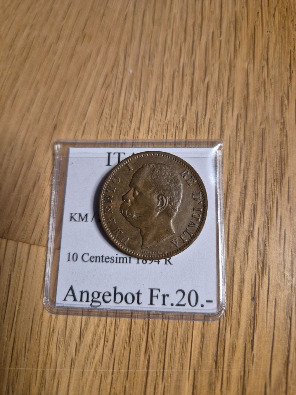 Tutti le monete: Italien - 10 Centesimi 1894 - selten! – Usato da Mels venduto da Goldenfalcon 1