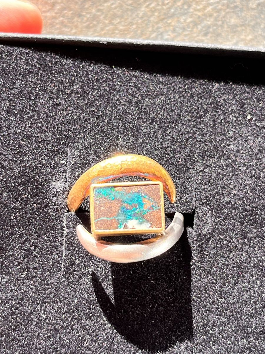 Ringe: Boulder Opal Ring, Silber Ring mit Gold, aus Goldschmiede – Neu (gemäss Beschreibung) aus Breitenbach von Alice_xy 2
