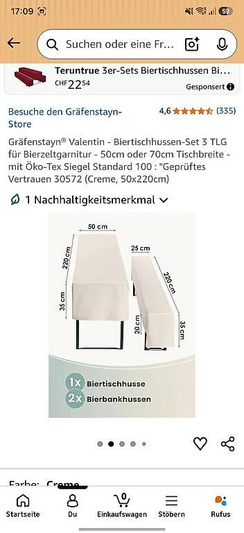 Tessuti: Biertischhussen creme – Nuovo e nell'imballaggio originale da Schöftland venduto da Maggie93 1