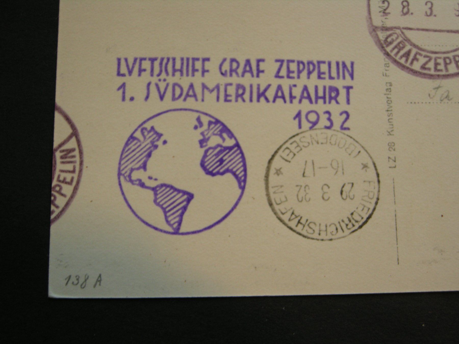 Tutti i francobolli: 28.3.1932. DEUTSCHE LUFTPOST LUFTSCHIFF ZEPPELIN, ZUMSTEIN – Usato da Eschenbach SG venduto da eDaisy 2