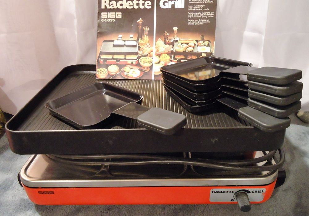 Vintage SIGG Raclette- &amp; Grill mit 6 Portionen-Pfännchen (Gebraucht) in ...