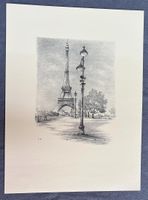 Lithografie Paris, Eiffelturm von Roger Briner (ID b3885)