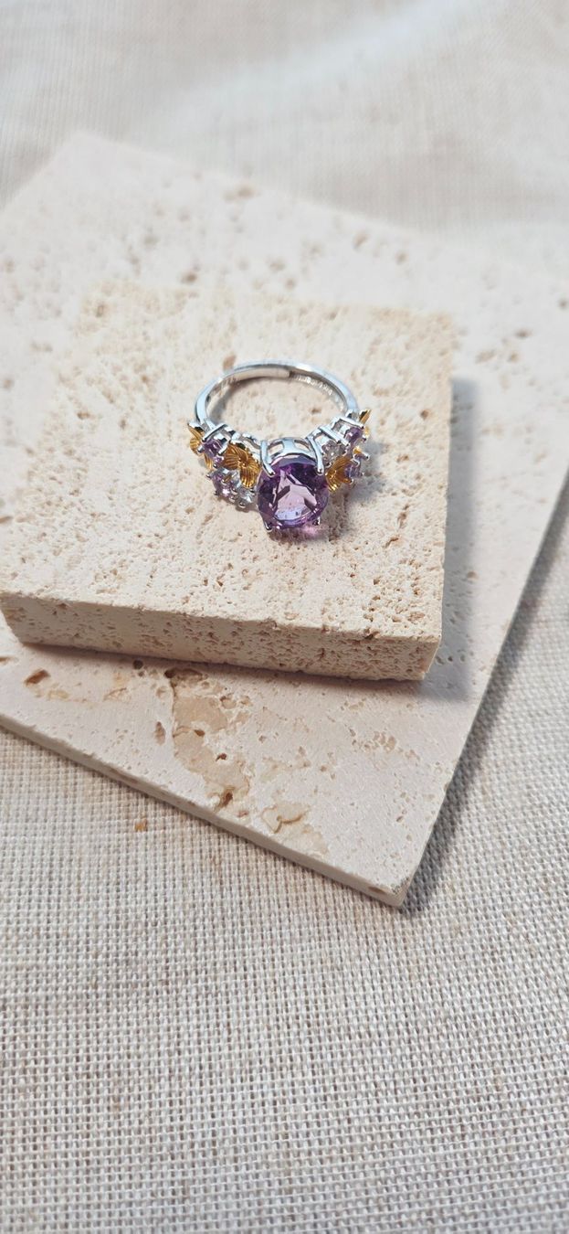 Anelli: NEW - S925 Amethyst Ring (Adjustable) – Nuovo (secondo la descrizione) da Zürich venduto da cin_wcf6 1