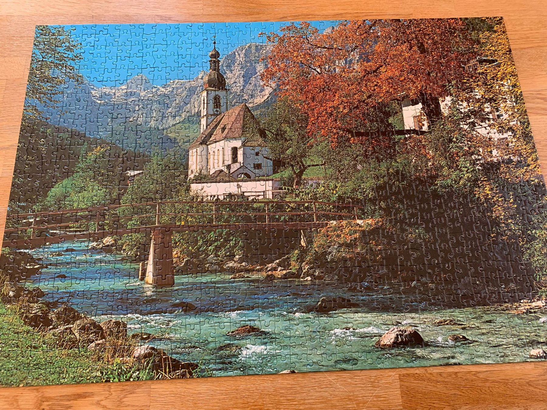 Puzzle: Schmidt; Puzzle "Kirche in Ramsau, DE" / 1000-teilig – Usato da Boniswil venduto da Totomat-Lady2 2