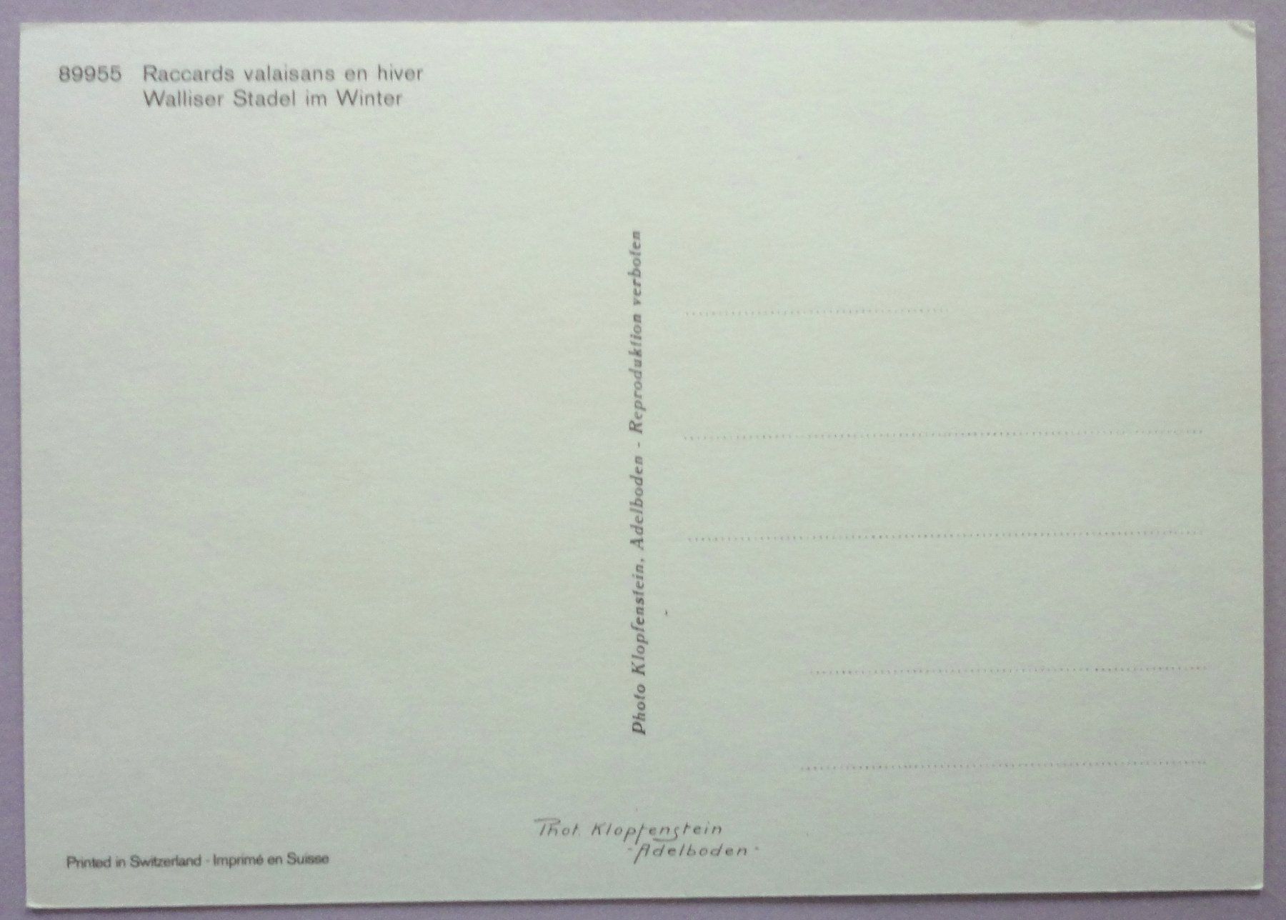 Cartoline postali: Raccards valaisans en hiver – Usato da Fétigny venduto da Billy2miny 1