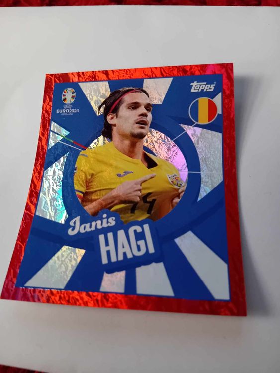 Autocollant Topps EURO 2024 – Ianis Hagi (Roumanie) – Parallèle Violet