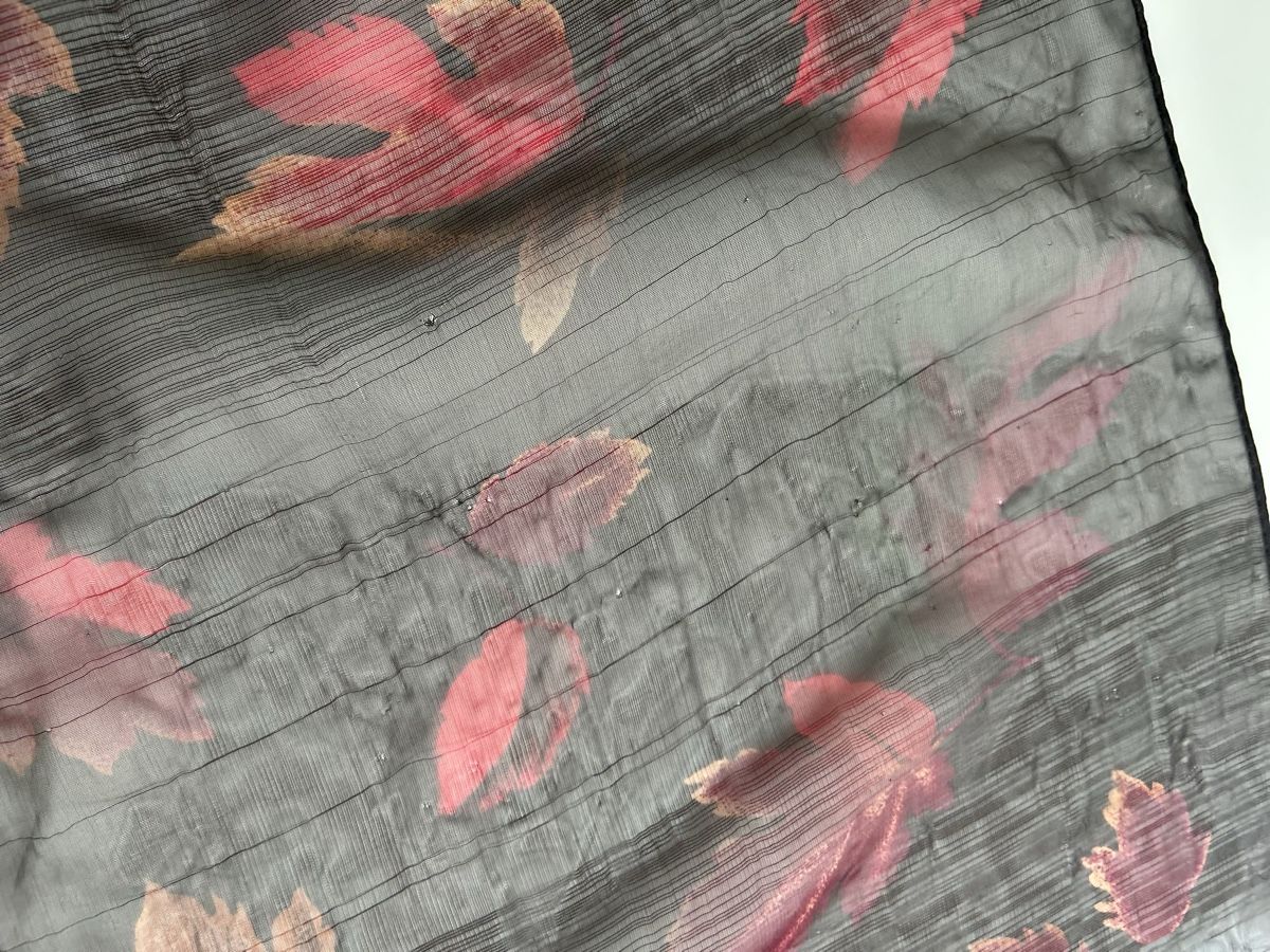 Foulards & écharpes: Scarf black print leaf transparent  – D'occasion à Saland par ele_vc96 2