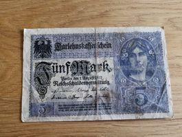 Darlehnskassenschein 5 Mark Berlin 01. August 1917