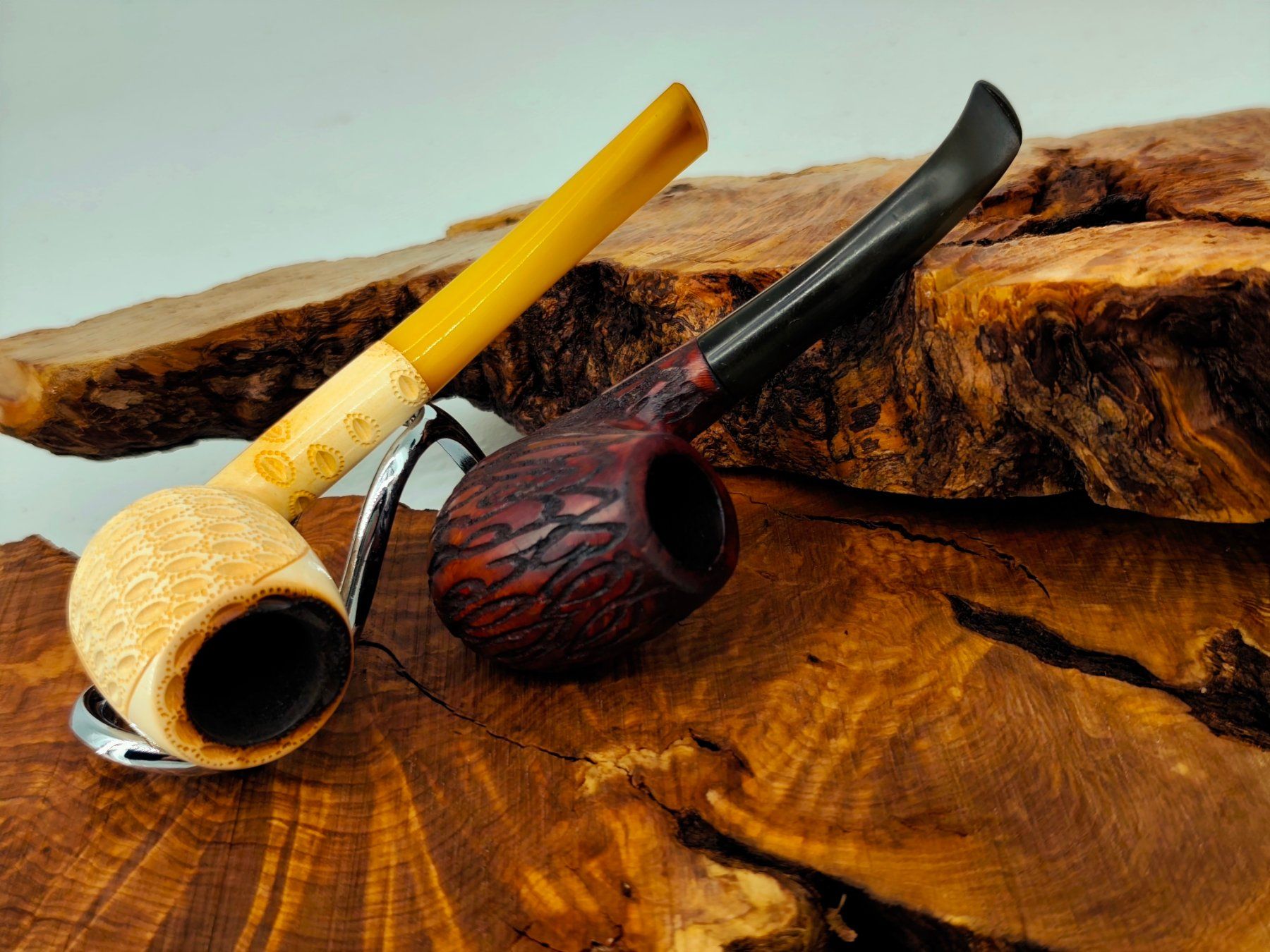 Pipe & Accessori: 2 edle Pfeifen, Bruyere & Meerschaum, Tabakpfeife – Usato da Arlesheim venduto da Premius_1 2