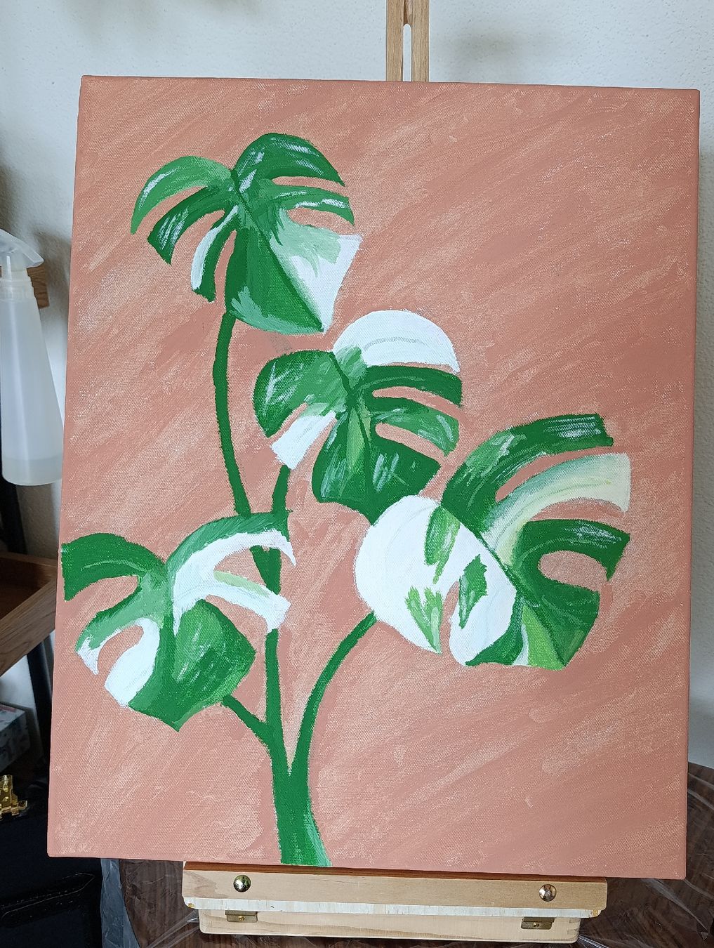 Tableaux: Monstera Variegata Acrylbild 40x50cm – Neuf (Voir description) à Baar par L.isa28