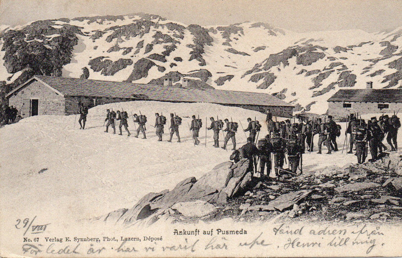 Cartoline postali: Gotthard - Ankunft auf Pusmeda – Usato da Melano venduto da pisonsdro