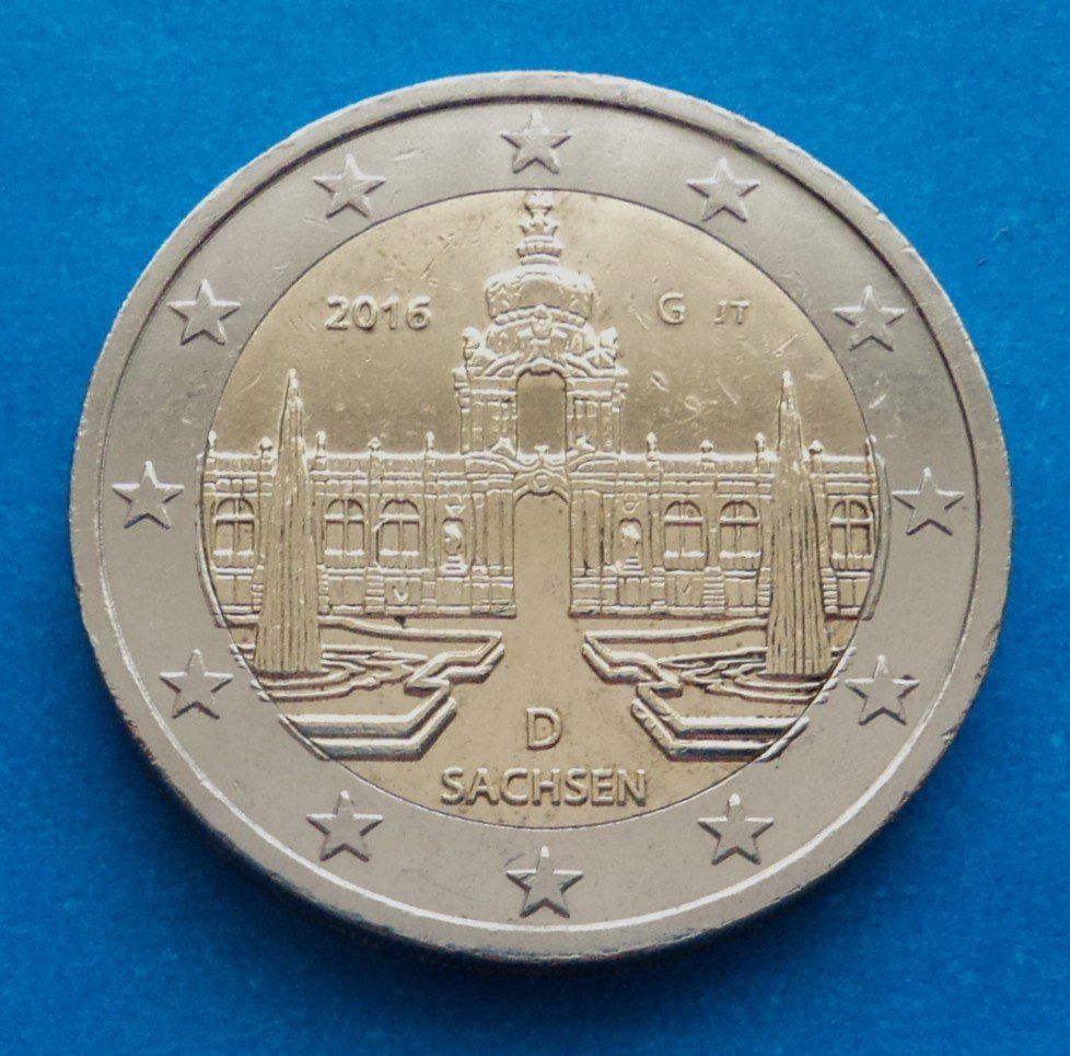 Alle Münzen: Deutschland: 2 Euro Sachsen 2016, SS – Gebraucht aus Basel von maripas17
