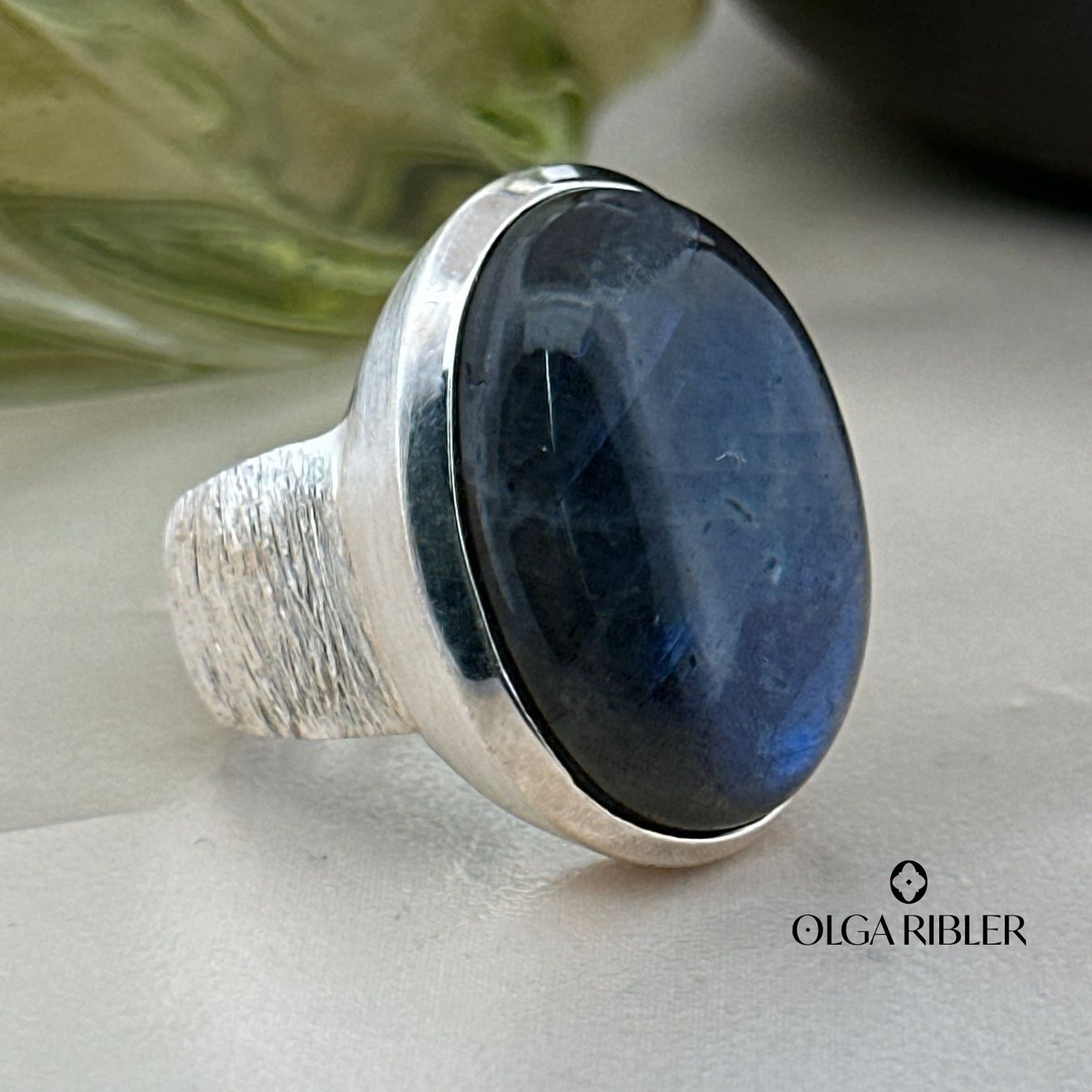 Olga Ribler Bagues: Statement Ring mit Labradorit,Silber, Grösse 60 – Neuf (Voir description) à Luzern par byolgaribleroutlet 6