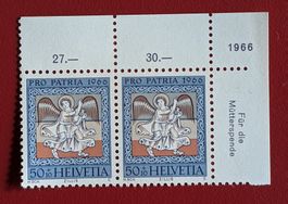 PRO PATRIA 132 ABART RETOUCHE ÜBER 1 BM 10 1966** POSTFRISCH