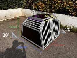 Caisse chien SCHMIDT double  2 chiens  100×101×73 cm