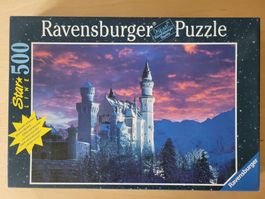 Puzzle 500 Schloss Neuschwanstein Star Line leuchtet Dunkeln