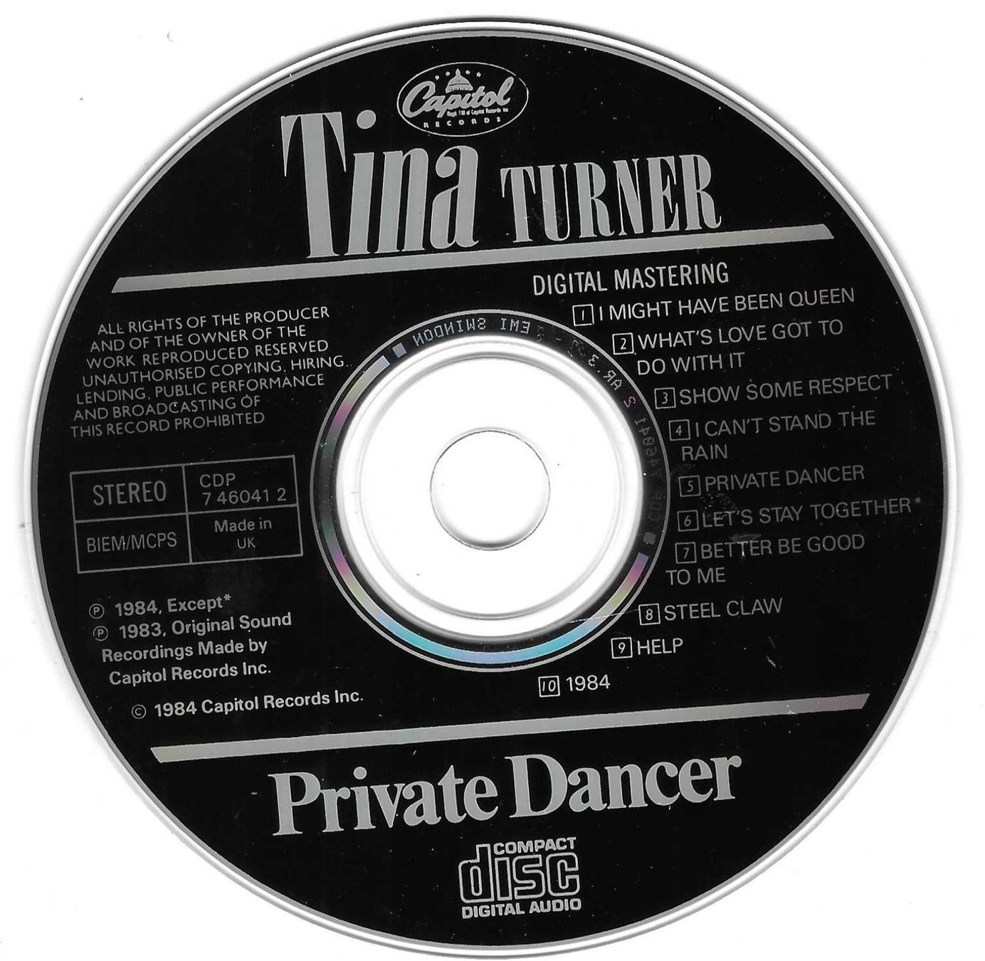 CD: TINA TURNER  -  PRIVATE DANCER – Usato da Bex venduto da Giorgiob 2