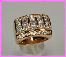 Herrenring mit Zirkonia 18K Vergoldet