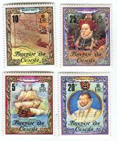 Briefmarken "Schiffe. Francis Drake". Tristan da Cunha