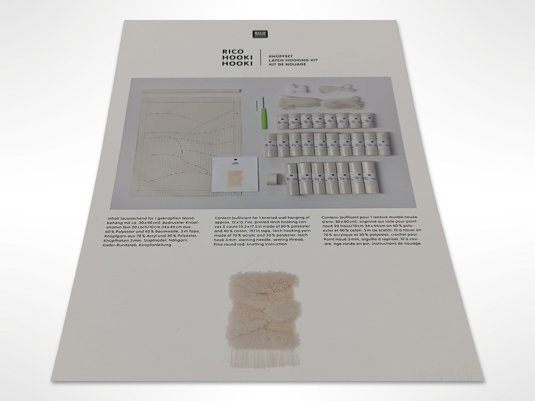 Kit bricolage: RICO DESIGN Hooki Hooki Knüpfset Wandbehang Weiss – Nuovo (secondo la descrizione) da Suhr venduto da Restwert_Suhr 5
