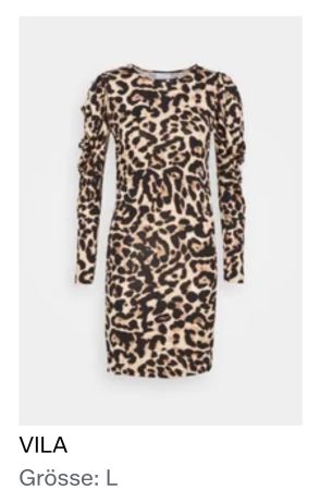 Vila Kleid, Grösse L, Leo-Muster, Herbst-Look, Neu!