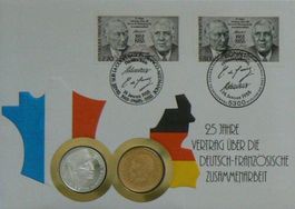 Numisbrief 25 Jahre deutsch-französische Zusammenarbeit