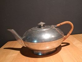 Théière, sucrier et pot à crème en étain pur (vintage)