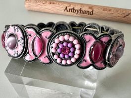 Romantisches Vintage-Armband – Emaille & Blüten