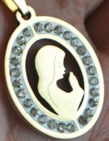 Halskette B-935 – Jungfrau Maria Edelstahl & Cubic Zirconia