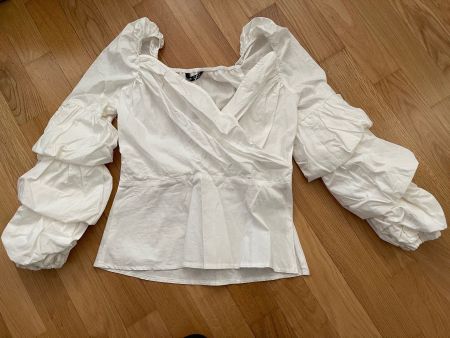 NEU Set weisse Bluse mit Puff-Ärmel S/M