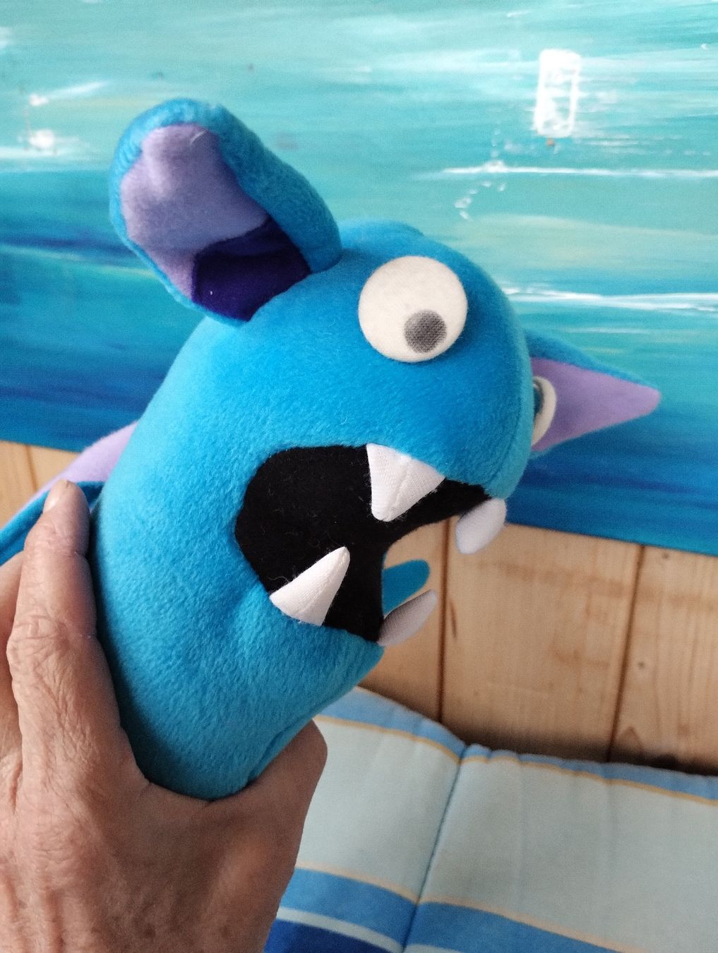 Giocattoli: Blaues Monster, Fledermaus Stofftier – Usato da Kandersteg venduto da ana_bl2b 2