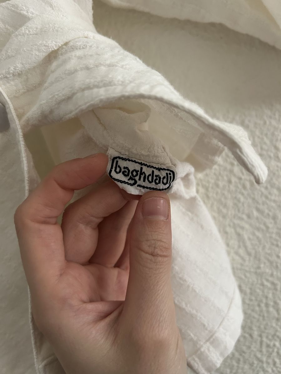 Camicette: Chemisier vintage blanc Baghdadi, coton – Usato da Morges venduto da cat_6cm9 4