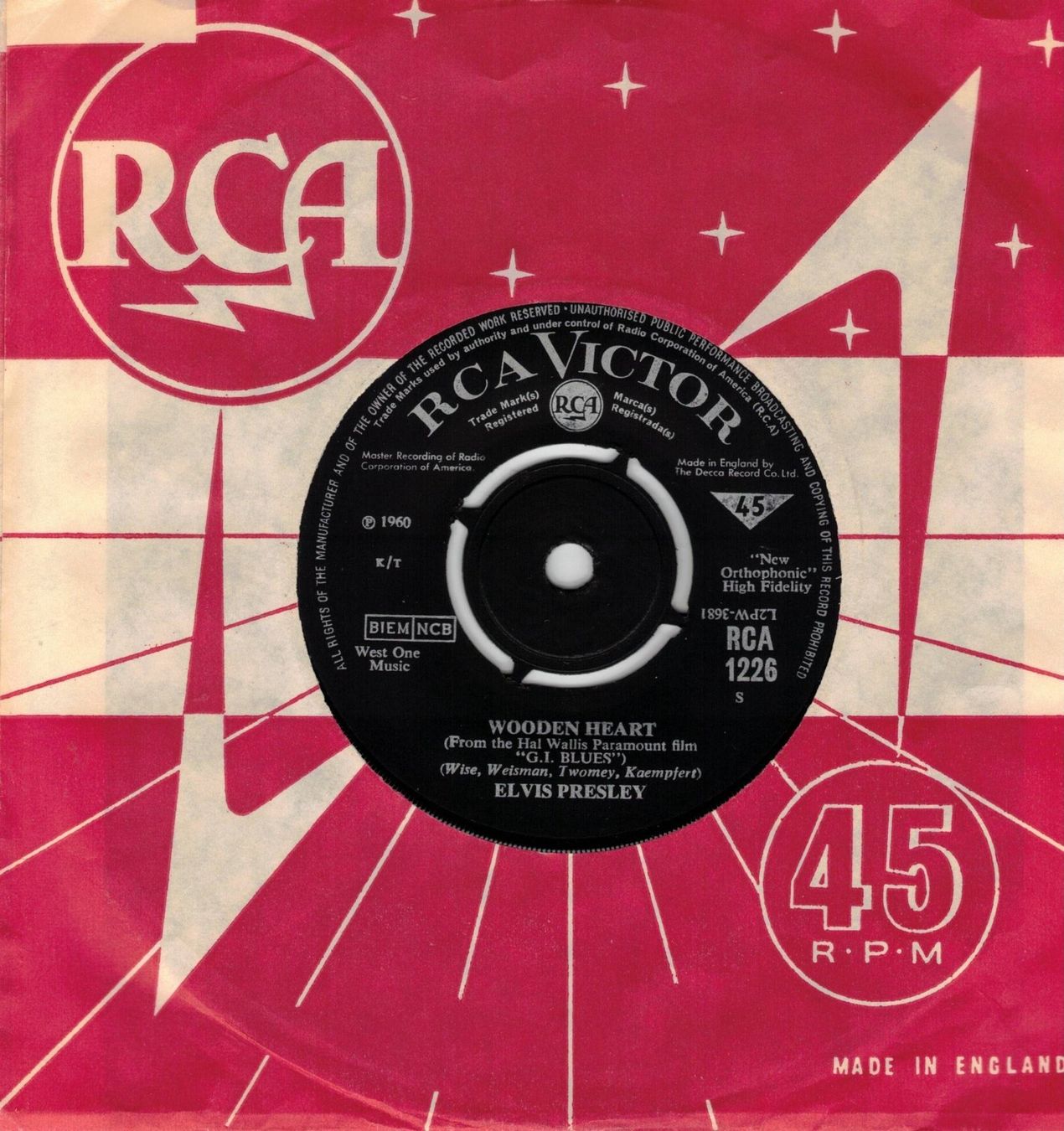 Dischi in vinile: Elvis Presley  --  Wooden Heart   Single7 – Usato da Rheinau venduto da thealbum