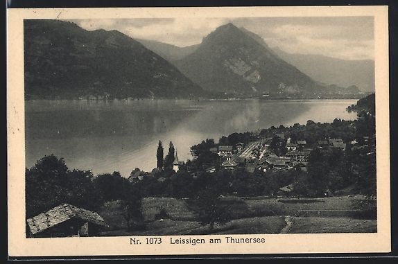 Cartoline postali: Leissigen am Thunersee, Teilansicht mit  – Usato da Berlin venduto da bartko-reher