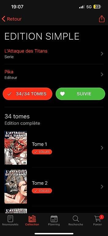 Fumetti: Attaque des titans 1-34 lot complet  – Usato da St-Prex venduto da eth_5jrn