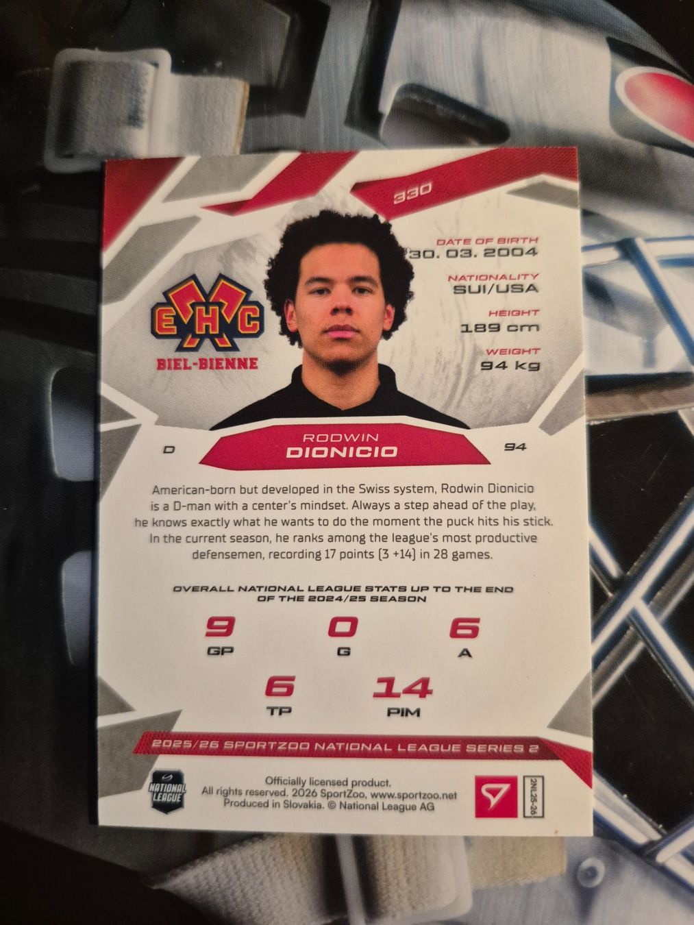 Sportzoo Sammelbilder & Trading cards: Rodwin Dionicio EHC Biel 2025/26 Sportzoo – Gebraucht aus Treiten von Sauber73 1