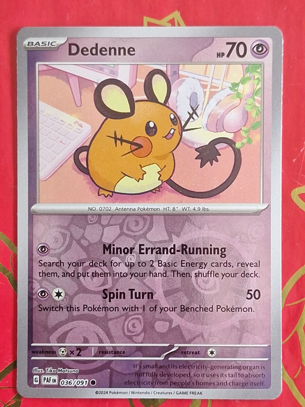 Pokémon Sammelbilder & Trading cards: Dedenne - Pokemon Reverse Holo Paldean Fates – Gebraucht aus Altstätten SG von GGsGameshop