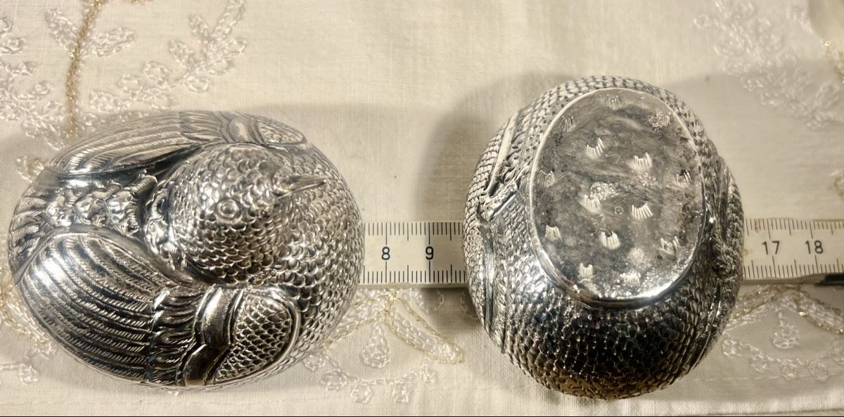 Dosen: Ancienne boîte à bétel Cambodge forme poule argent – Gebraucht aus Genève von DELIRBEADS 9