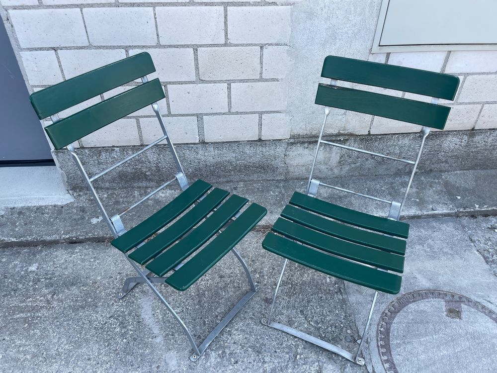 Gartenstühle klappbar Holz Metall, 2 Stk. Kaufen auf Ricardo