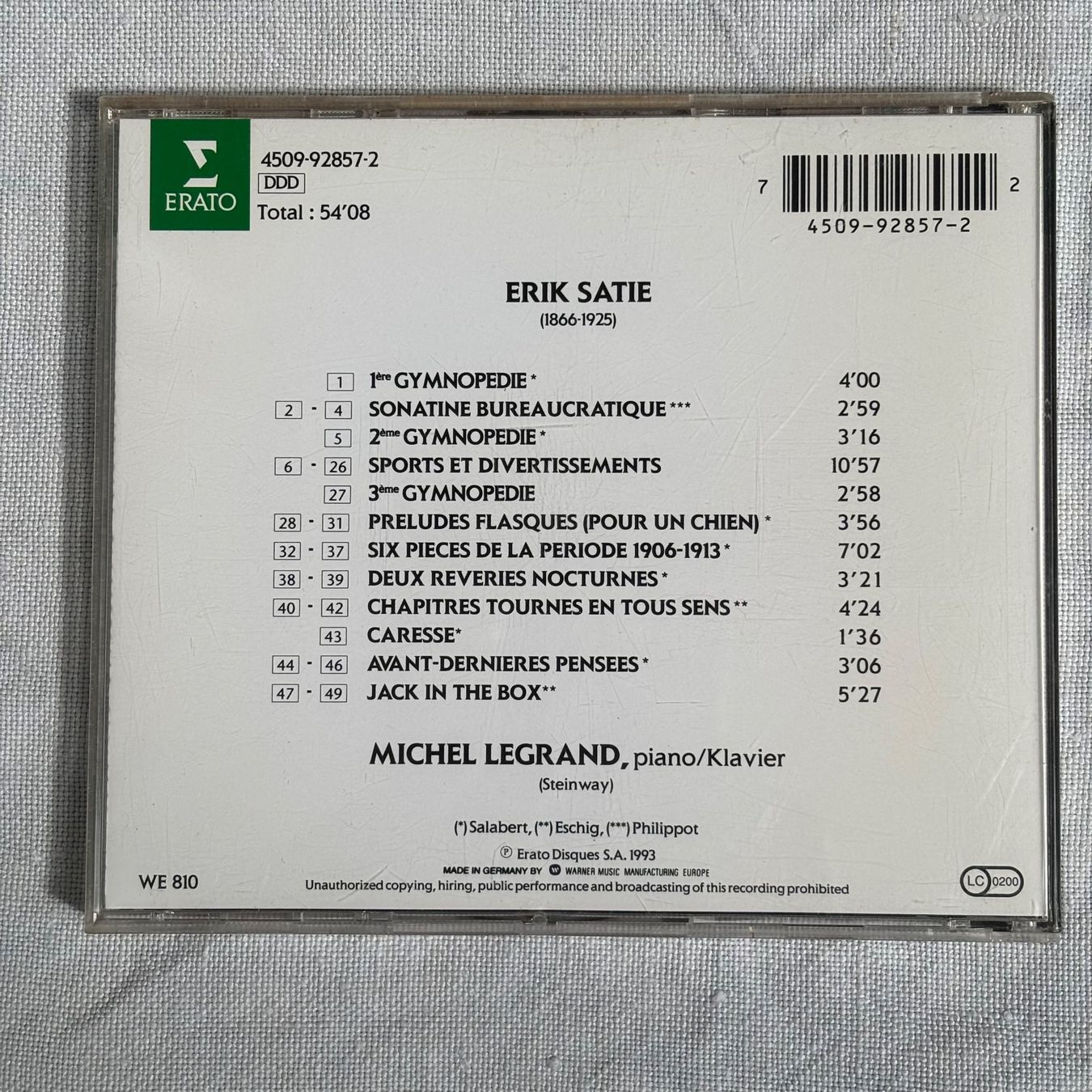 CD: Michel Legrand: Satie – Usato da Stans venduto da Abukadnezar 1