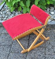 Mid Century ergonomische Beinschaukel Fussstütze Holz/Samt