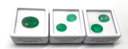 Lot 13.64 ct - 5x émeraudes Colombie - CERTIFICAT 2'450.- Fr