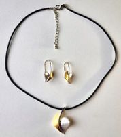 Set aus Halskette und Ohrhänger Silber 925 gebrochenes Herz