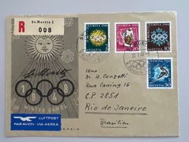 1948 Winter-Olypiade St.Moritz Eings. Brief nach Rio Brasil