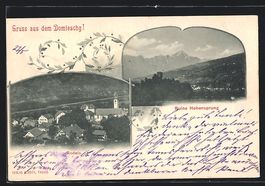 Rodels, Ortsansicht und Ruine Hohensprun