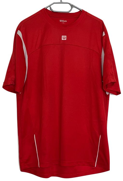 T-SHIRT TENNIS WILSON Bianca Righe Rosse (taglia -UK Uomo Media) EUR 11,44 - IT - Foto 4