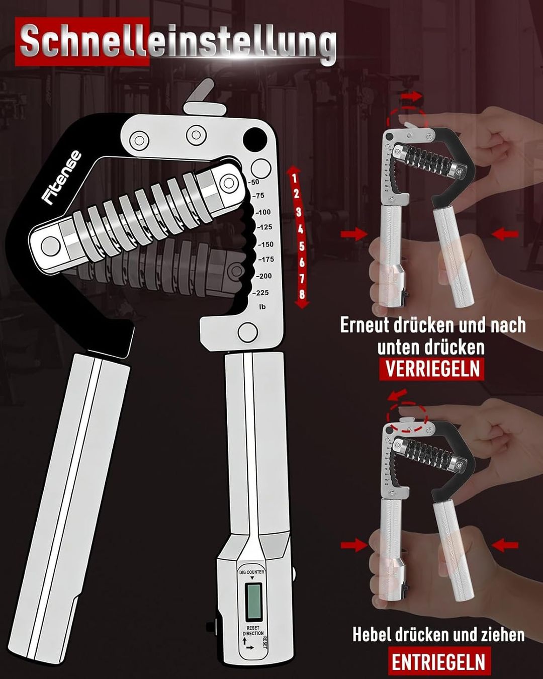 Hometrainer: Handtrainer Griffkrafttrainer 50-225LB Zähler – Nuovo e nell'imballaggio originale da Suhr venduto da TradeMasters 3