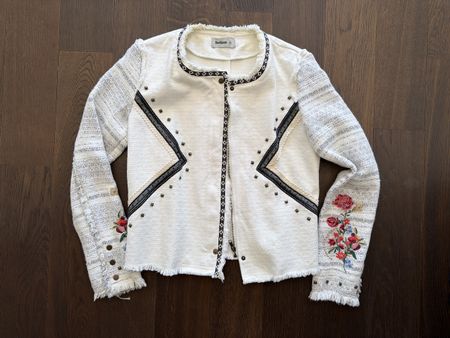 Desigual Jacke Weiss mit Stickerei Grösse L